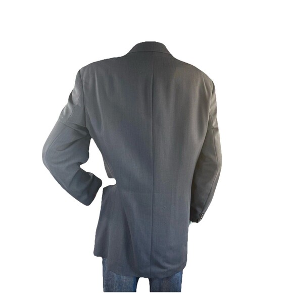 Vintage HUGO BOSS Sokrates Sigma Men 44T Blazer Wool Tweed 4 Button Gray Jacket - Picture 5 of 14